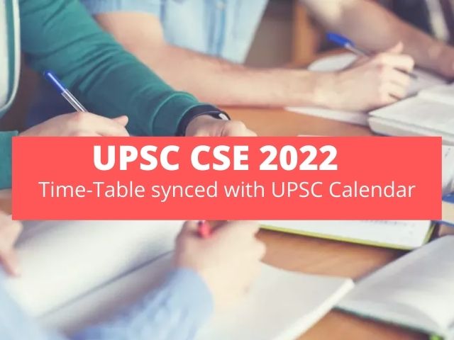 UPSC Timetable synced with Calendar for CSE 2022